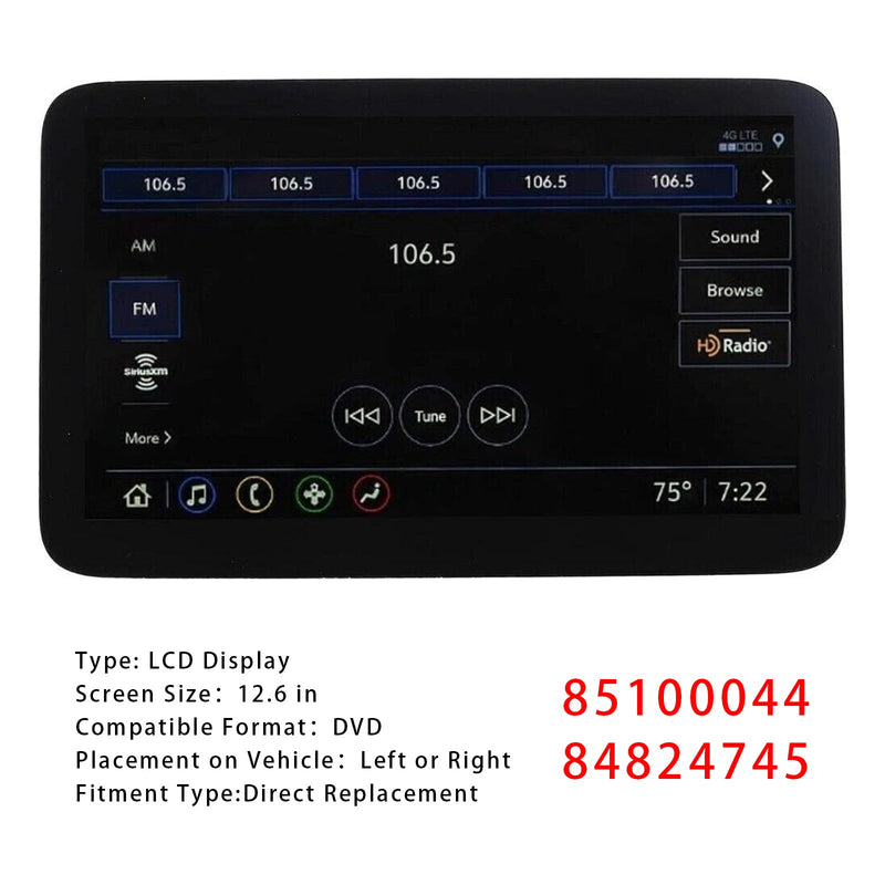 85100044 84824745 LCD Display Für Suburban GMC Yukon XL Kopfstütze RÜCKSITZ 21-24