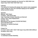 2002-2004 Ford F250 F-350 F-450 F-550 Super Duty Overhead Console Assembly w/o Sunroof Gray