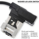 W11307244  W10682535 Pesukoneen kannen lukko ja W10837741 Kannen pysäytin Maytagille