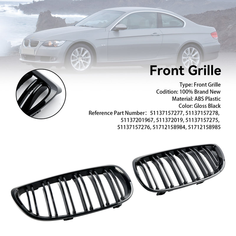 Błyszcząca czarna przednia kratka nerkowa Grill pasuje do BMW E92 E93 328i 335i 2006-2010 2DR