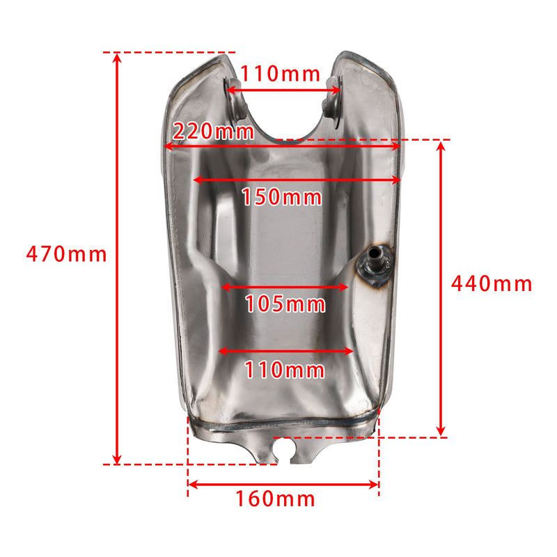 Unlackiert Motorrad Kraftstoff Gas Tank Für CFmoto Mandrill Cafe Racer 2,4 Gallonen 9L