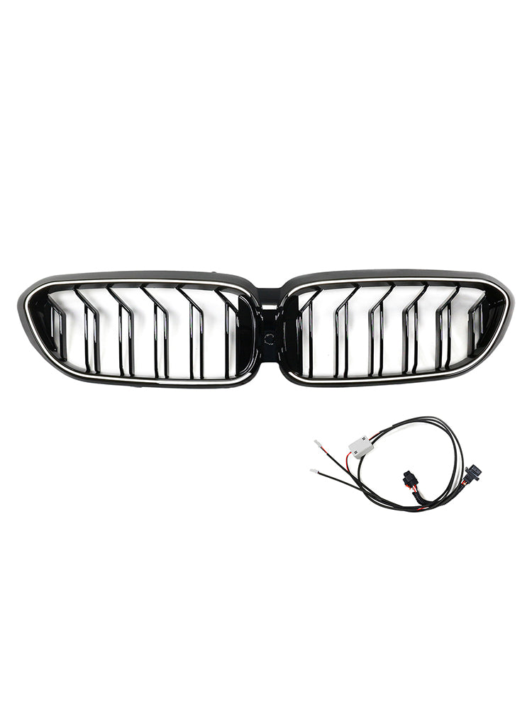 2017–2020 BMW 5 -sarja G30 G31 Doublellame Front Munuaisten säleikkö, kiiltävä musta