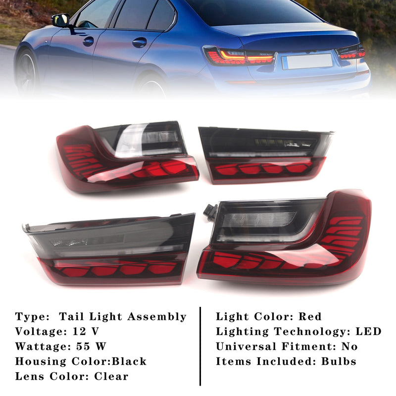 2019–2024 BMW 3 -serie G20 G80 M3 L&R Red LED baglygter.