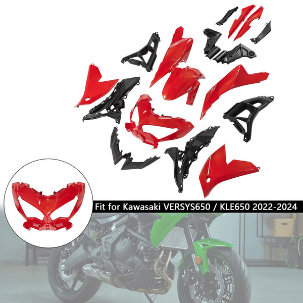 Injection ABS Bodywork Fairing Kit för Kawasaki VERSYS 650 KLE 2022-2024 01#