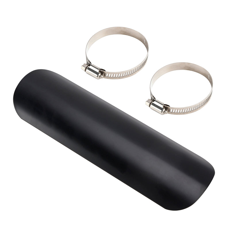 Stahl Auspuff Schalldämpfer Rohr Wärme Deflektor Abdeckung Chromeb Für Motorrad Roller BlackD