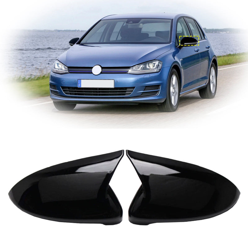2015-2019  MK7 VW Golf /GTI /Golf R/ E-Golf  2pcs Gloss Black Door Wing Mirror Cover Caps Casing  5G0857537