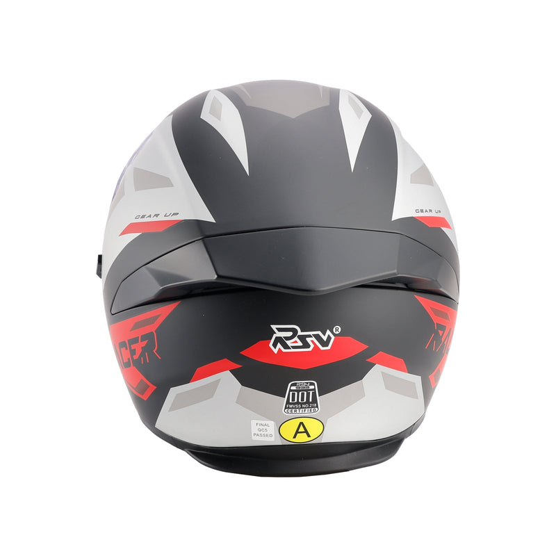 Prick motorcykelhjälm för vuxna, gata, integrerad hjälm, röd/svart