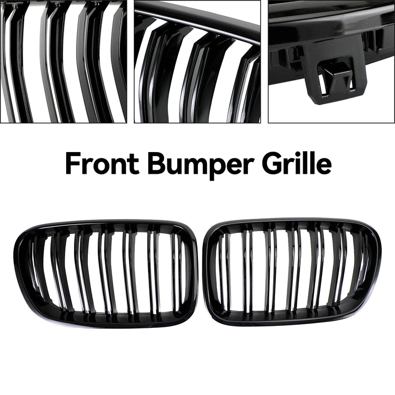 Glanssvart frontstøtfanger nyregrill for BMW X3 F25 2011-2014 Dual Line