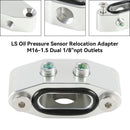 Billet LS Twin Turbo Dual 90 Graus 1/8" NPT Placa Adaptadora de Linha de Alimentação de Óleo