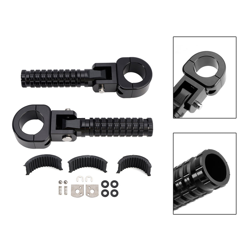 Universella fotstöd framtill, lämpliga för motorcyklar med 1,25-tums styrförare