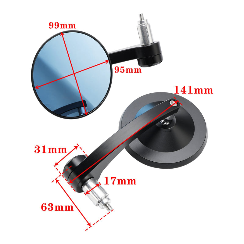 Pár motocyklů kulatý 7/8"" CNC tyčový konec Zpětná boční zrcátka Bobber Cafe Racer