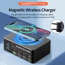 140W Schnellladegerät Intelligente Digitalanzeige PD100W Handy Notebook Magnetisches kabelloses Laden Multi-Port USB-Ladegerät EU-Stecker