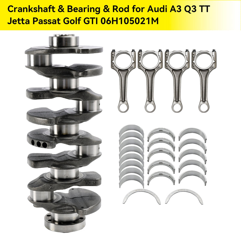 2010-2013 Audi A5 (8F7) 2.0 TFSI 2WD CDNC 155 1984 8CVT Benzin Kurbelwelle &amp; Lager &amp; Stange 06H105021M