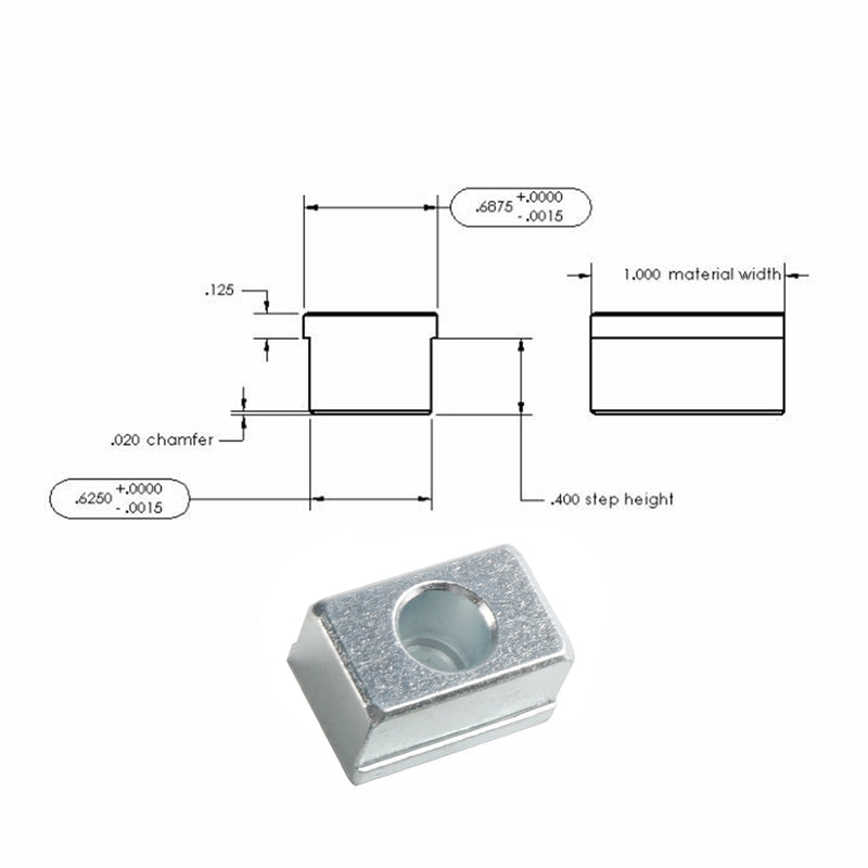 Kurt Style Vise Step Keys 4140 Teräs 11/16 x 5/8 tuumaa