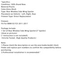 2011–2017 BMW X3 F25 schwarz glänzend Paar Heckscheibe Seitenflügel Spoiler