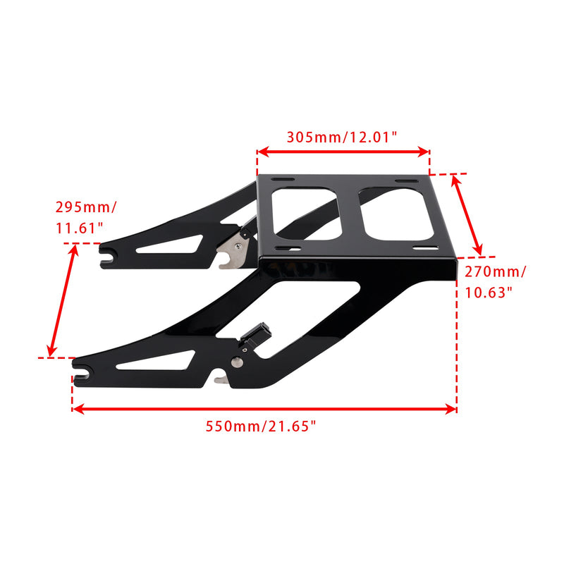 2020–2025 Softail Low Rider S FXLRS Schwarz Two Up Gepäckträger für die Kofferraummontage