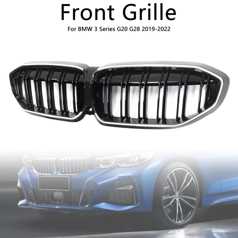 2019–2022 BMW 3 Series G20 DoubleLame Renal Grille, negro, 51138072085
