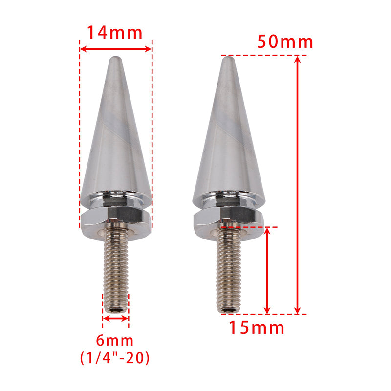 3 silberne Windschutzscheibenbolzen mit Dornen für Electra Glide, Tri Glide und Street Glide (Baujahre 1996–2013)
