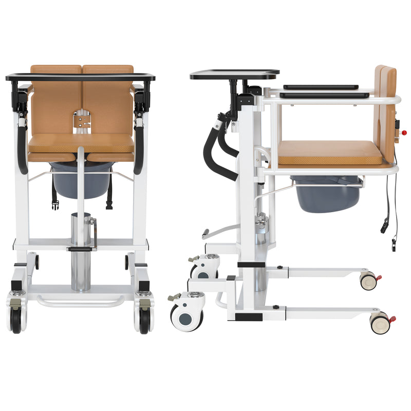 Hydraulinen pyörätuoli, jossa on 180 ° pyörivä istuin ja pöytä, joka on ihanteellinen potilaan hoitoon