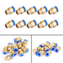10 stk 6 mm 1/8" pneumatisk tryklufttilslutning push fitting konnektor