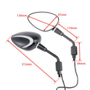 Black LED Turn Signal Mirror Pair 10mm Right-hand threading For Piaggio Vespa