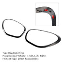 2011–2016 Mini Cooper R60 Countryman (Submodelo: Base, S, S all4) 2 peças de anéis decorativos de farol preto brilhantes