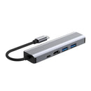 5 in 1 TYPE-C auf USB3.0*1+USB2.0*1+PD100W/USB-C Daten+HDMI+100M Netzwerkkarte iPad