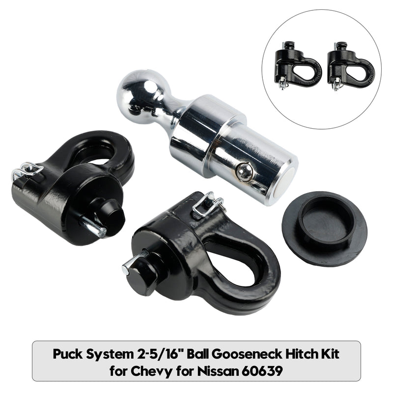 Pucksystem 2-5/16" Ball Gooseneck Trailer Hitch Kit för Chevy för Nissan 60639