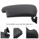 Schwarzer Leder-Armlehnen-Mittelkonsolendeckel für BMW E90 E91 E92 E93 51169134486