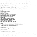 2009-ON Toyota Landcruiser Prado150 Serie 2 STÜCKE Vorderradlagernaben GRJ150 1GR-FE KDJ150 1KD-FTV