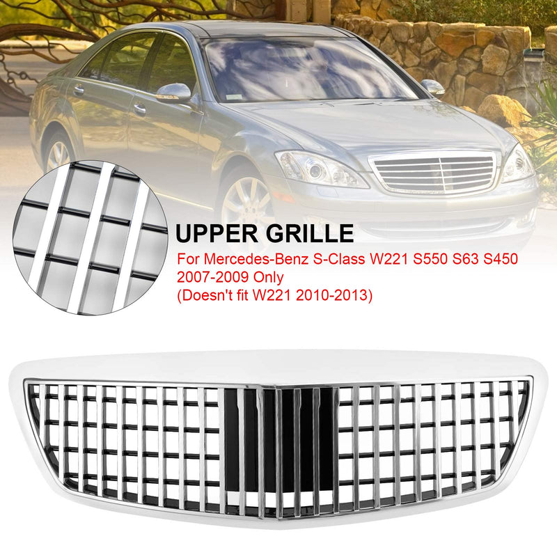 Maybach-grill för Benz S-klass W221 S550 S63 S450 2007-2009 Chrome