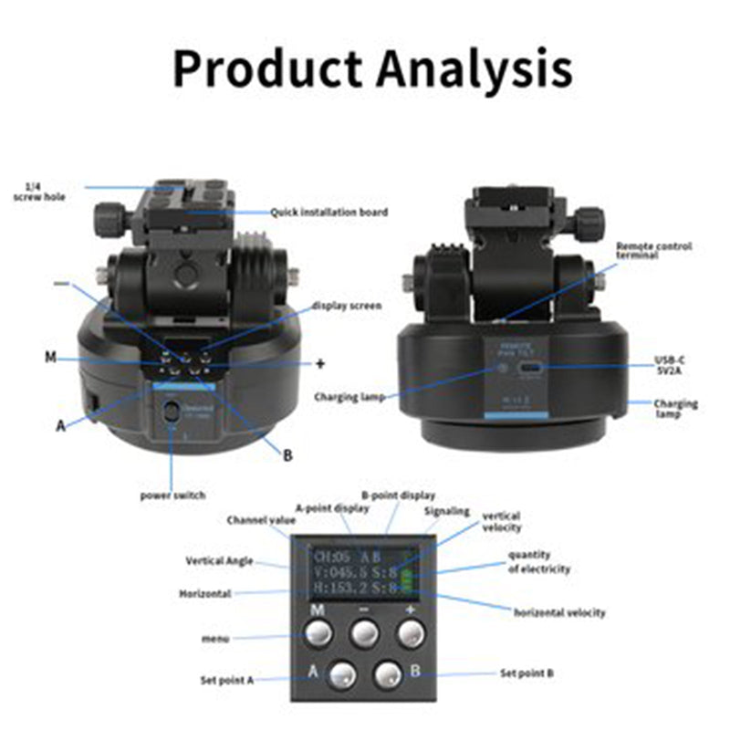 YT-1500 Kamera Elektrisk Cloud Platform Mobil Live Roterende Panorama Stabilisator