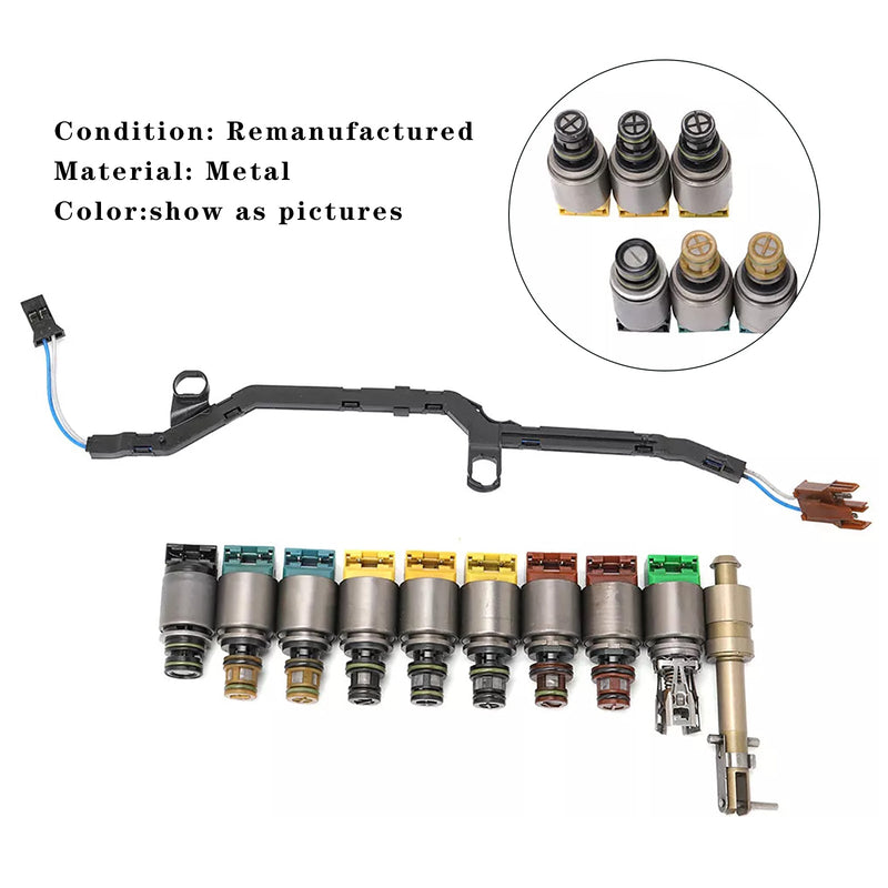 2009-2010 BMW 528i xDrive 3.0 L6 E60 6HP28 Kit de válvula solenoide de reparación del cuerpo de la válvula de transmisión 1068298047