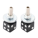 2x Custom DICE Kennzeichenschraube Schwarz Kunststoff Motorrad Chopper Bobber