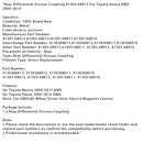 Viskosekobling af den bageste differentiale 41303-68013 til Toyota Venza AWD 2009-2014