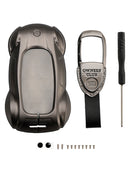 Autoschlüsselhülle aus Leder, Zinklegierung, Grau, für Lexus ES260h/RX350h/LS500h