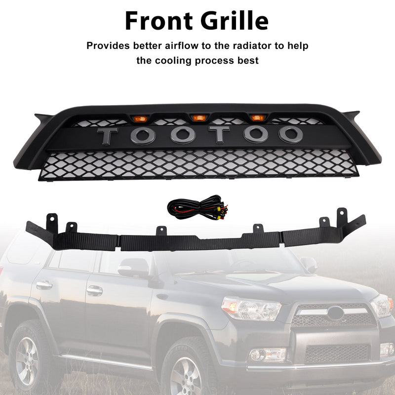 TRD Pro Style Frontstoßstangengrill passend für Toyota 4Runner 2010-2013, Mattschwarz