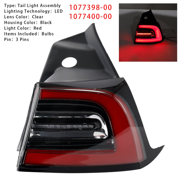 LED Rücklicht Außen Hinten Rechts Rücklicht 3 Pin Für Tesla Modell 3 Y 2017-2023