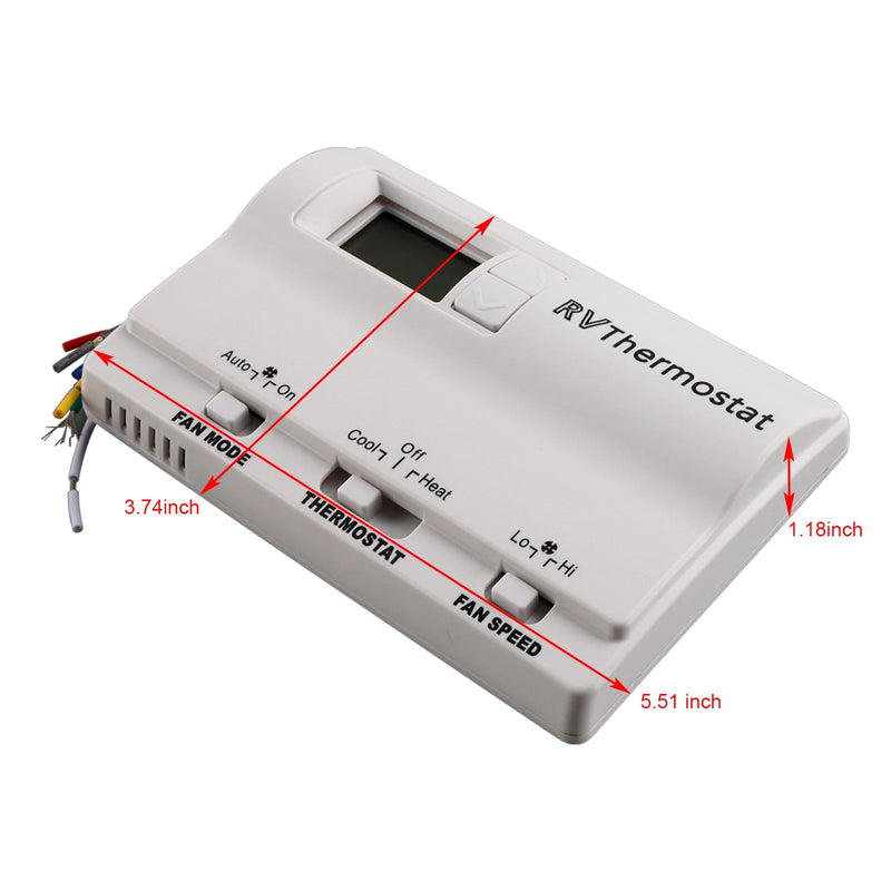 Ersättning Digital termostat för uppvärmning/kylning, kompatibel med Coleman 83303362, vit
