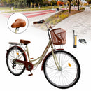 7 Speed ​​​​26" Spoke Wheel Cruiser Bicycle Naisten Polkupyörän Tyttöjen City Bike Cream
