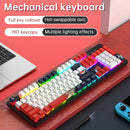 Kabelgebundene mechanische Gaming-Tastatur mit 104 Tasten, linearen Schaltern, blauen Schaltern und RGB-Beleuchtung