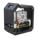 Conjunto de ventilador de torre vertical para Raspberry Pi 5 com caixa cooler de tela OLED de 0,96 polegadas