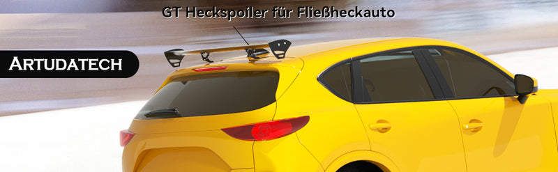 Alerón trasero de aluminio ajustable para escotilla universal GT, color plateado, 15