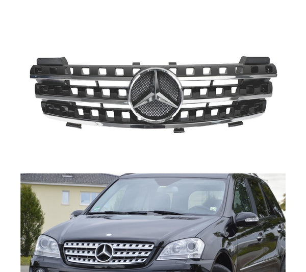 Schwarz Chrom Frontgrill Für 2005-2008 Mercedes Benz ML Klasse W164