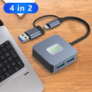 4-in-2 Type-C + USB-USB3.2*4-liitäntä Hub Adapter Dock MacBook iPad 15:lle