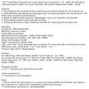 70"" SS geflochtene Getriebekühlerschlauchleitung für Turbo 700R4-4L60-4L60E - 4L65E