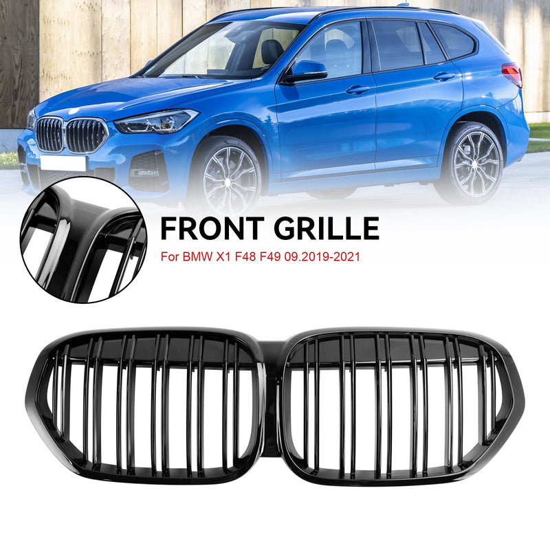 2019–2021 BMW X1 F48 F49 Doppellamellen-Frontnierengrill in Hochglanzschwarz