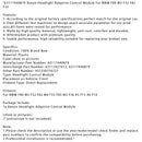 BMW F80 M3 F32 F82 M4 F33 F83 M3 F36 X5 F15 X6 F16 Adaptives Steuermodul für Xenon-Scheinwerfer 63117440879 957230776727