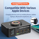140W Schnellladegerät Intelligente Digitalanzeige PD100W Handy Notebook Magnetisches kabelloses Laden Multi-Port USB-Ladegerät EU-Stecker