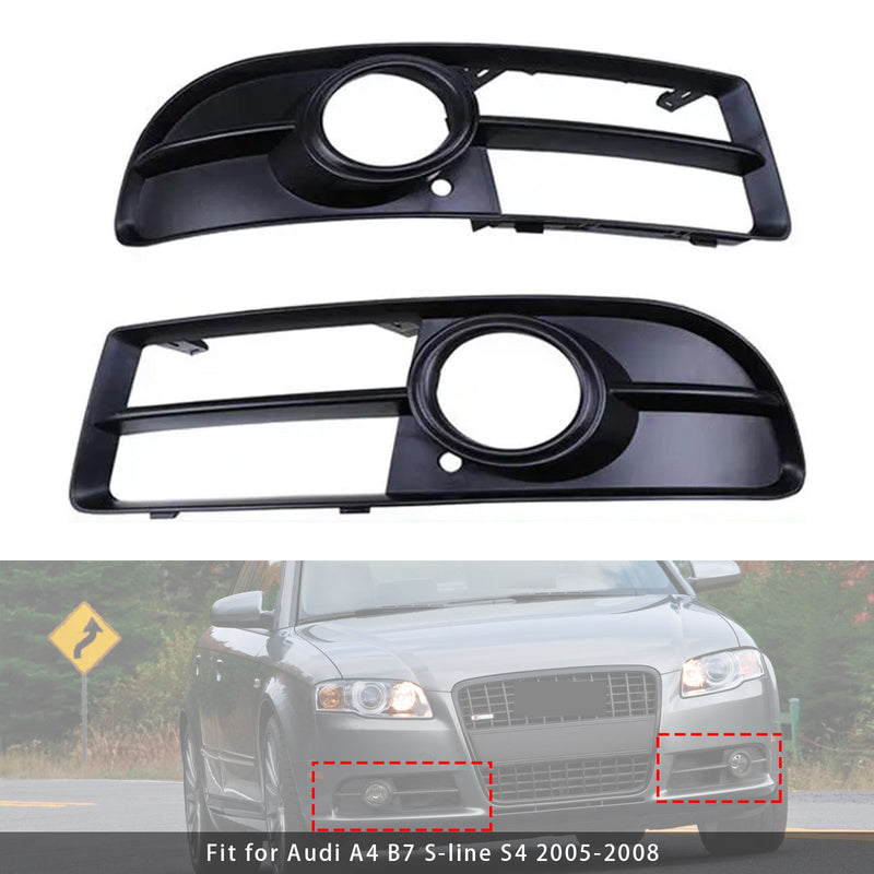 2005–2008 Audi A4 B7 S-Line S4 1 -pari etulehden Barbow Fog Lights Grill Cover Aukko 8E0807681F